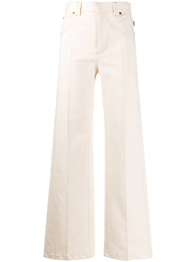 Shop Chloé Long Straight Jeans In Neutrals