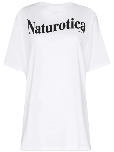 Shop Christopher Kane Naturotica Print T-shirt In White