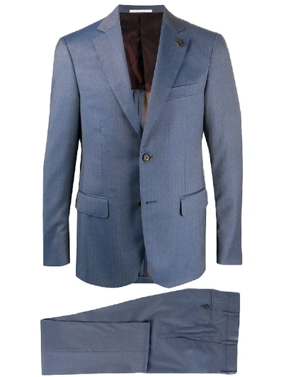 Shop Pal Zileri Patterned Single-breasted Suit In Blue