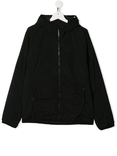 Shop C.p. Company Goggle-hood Zip-up Jacket In Black