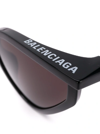 Shop Balenciaga Rim Cat Sunglasses In Black