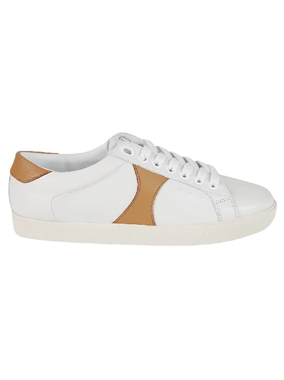 Shop Celine Triomphe Low Laced-up Sneakers In Og Off White Beige