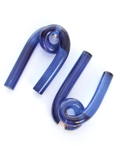 Shop Colville Earring Twisted Tube In Blue Blue