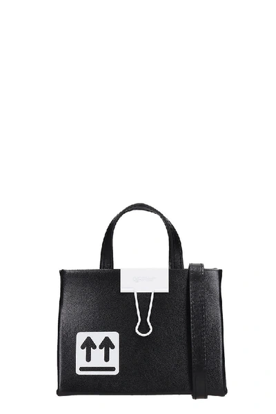 Shop Off-white Baby Box Hand Bag In Black Leather In Black White