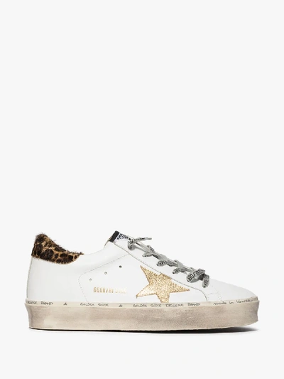 Golden Goose Sneakers Hi Star White Leather-gold Star-logo Lace
