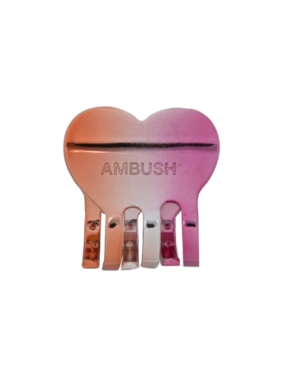 Shop Ambush Logo Engraved Hair Clip In Pink