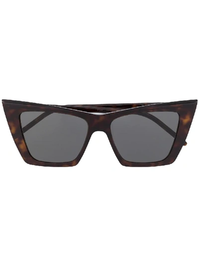 Shop Saint Laurent Kate Sunglasses In Black