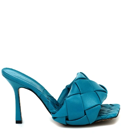 Shop Bottega Veneta Lido Leather Sandals In Blue