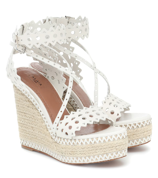 white platform espadrille sandals