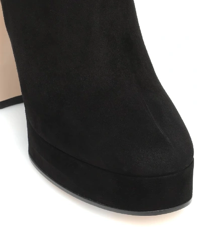 Shop Gucci Suede Knee-high Boots In Black