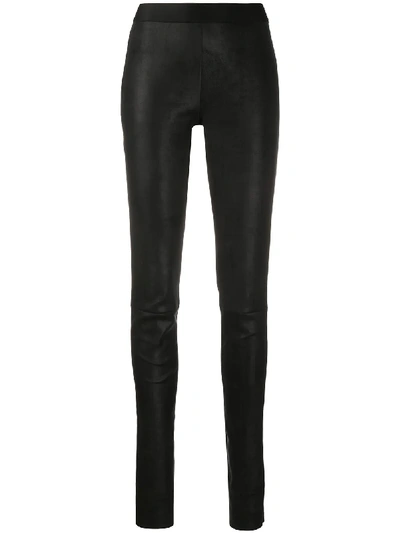 Shop Ann Demeulemeester High-rise Skinny Trousers In Black