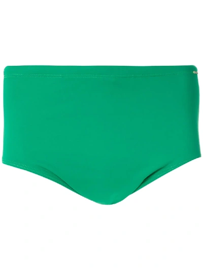 Shop Amir Slama Panelled Trunks In Green