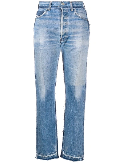 Shop Diesel Red Tag Patchwork Straight-leg Jeans In Blue