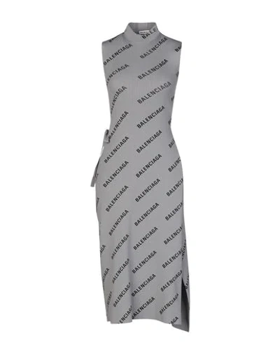 Shop Balenciaga Midi Dress In Grey