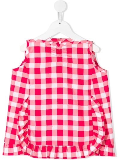 Shop Touriste Check Print Blouse In Red