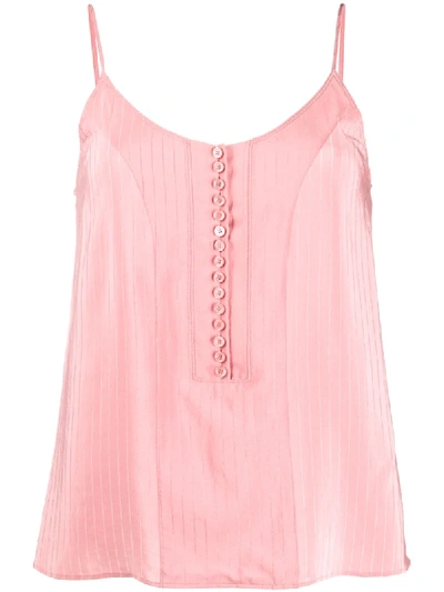 Shop Chloé Striped Silk Camisole In Pink