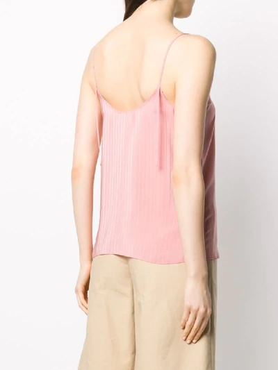 Shop Chloé Striped Silk Camisole In Pink