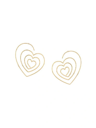 Shop Y/project Heart Spiral Earrings In Gold