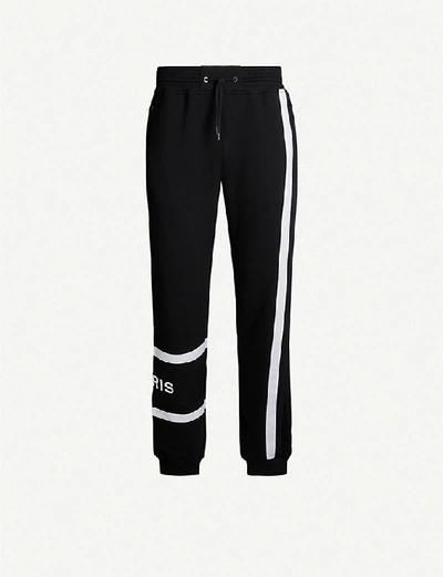 Shop Givenchy Logo-embroidered Cotton-jersey Tracksuit Bottoms In Black%2fwhite