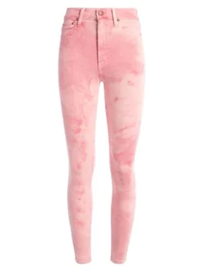 Shop Alice And Olivia Good High-rise Skinny Jeans In Crystal Cloud Pink