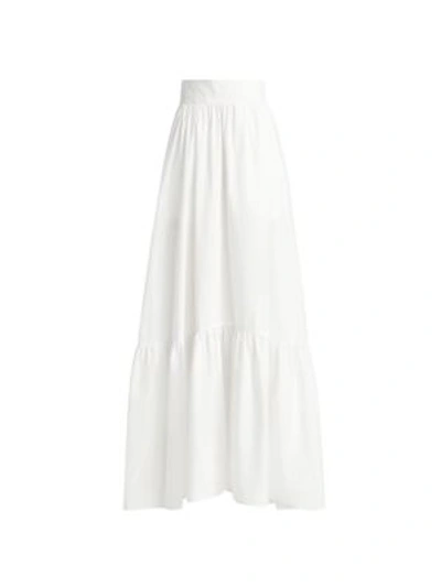 Shop A.l.c Flounce Hem Maxi Skirt In White