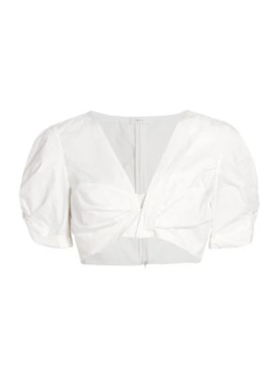 Shop A.l.c Women's Ryan Puff-sleeve Cropped Top In White