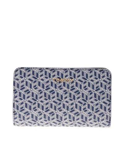 Shop Tommy Hilfiger Icons Wallet In Blue And White