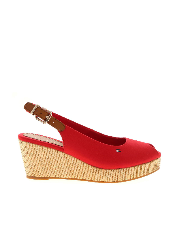 tommy hilfiger wedges red