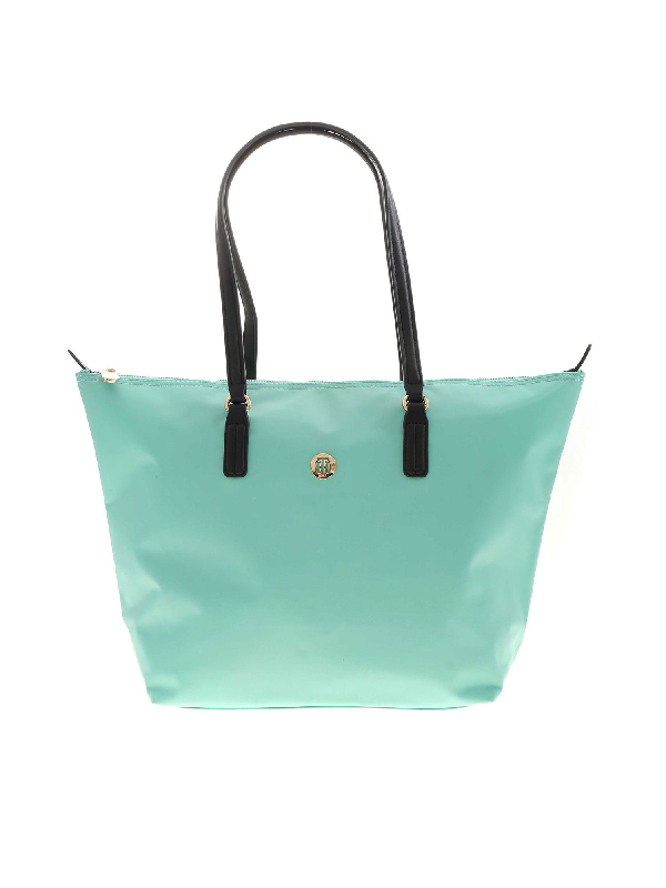 turquoise tote bag