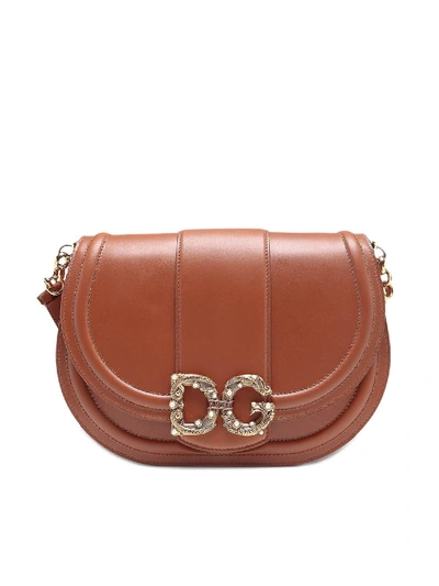 Shop Dolce & Gabbana Medium Dg Amore Crossbody Bag In Brown