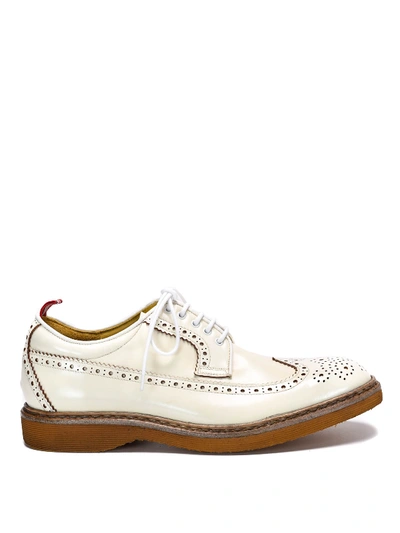 Shop Green George Leather Brogue Shoes In White