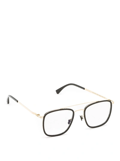 Shop Mykita Hanno Aviator Eyeglasses In Black
