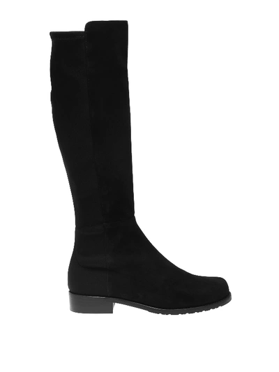 Shop Stuart Weitzman Halfnhalf Suede Boots In Black