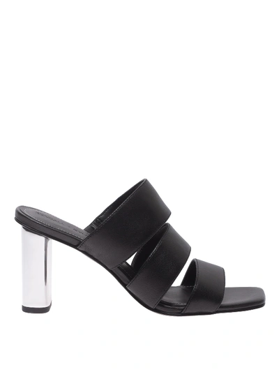 Shop Kendall + Kylie Leila Black Leather Heeled Sandals