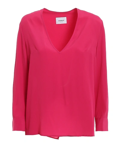 Shop Dondup Crepe Blouse In Fuchsia