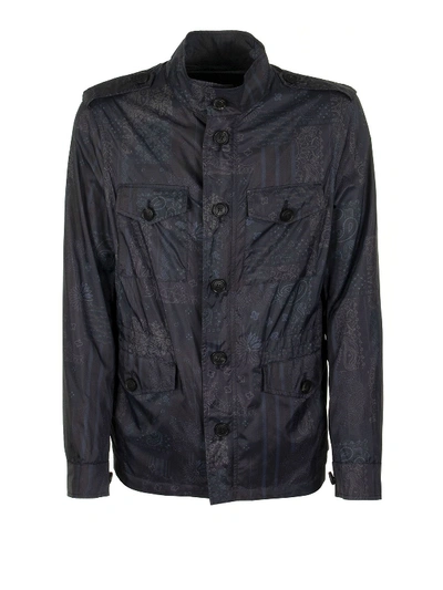 Shop Etro Saharan Paisley Print Jacket In Blue