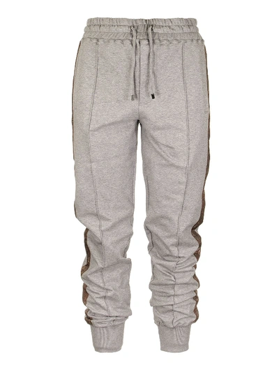 Shop Etro Paisley Stripe Jogging Trousers In Grey