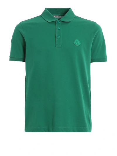 Shop Moncler Green Cotton Polo