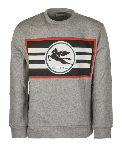 Shop Etro Pegaso Print Sweatshirt In Grey