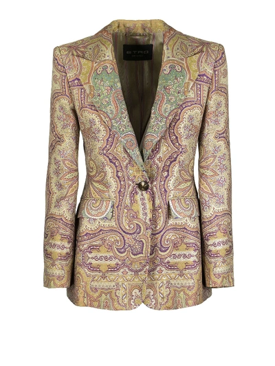 Shop Etro Paisley Print Tailored Jacket In Multicolour