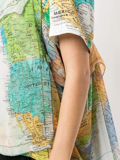 Shop Sacai World Map Print Layered Top In Multicolour