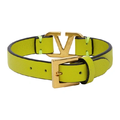 Shop Valentino Green  Garavani Vlogo Bracelet In Ic9 Cedar