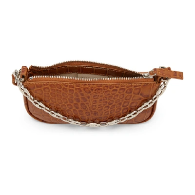 Shop By Far Tan Croc Mini Rachel Bag