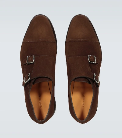 Shop John Lobb William Double Sole Suede Shoes In Brown