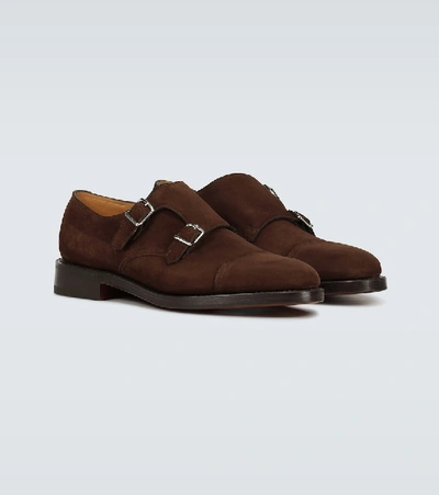 Shop John Lobb William Double Sole Suede Shoes In Brown