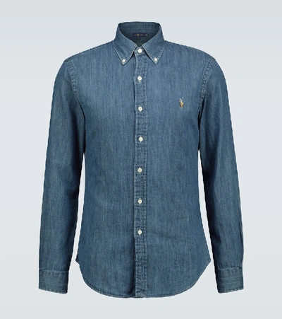 Shop Polo Ralph Lauren Slim-fit Denim Shirt In Blue