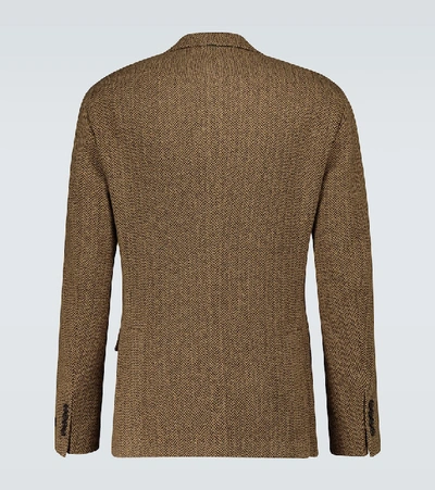 Shop Polo Ralph Lauren Single-breasted Wool-blend Blazer In Brown