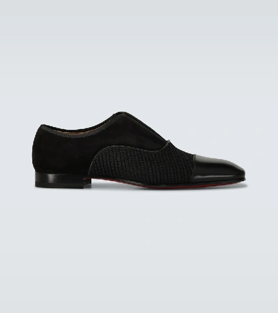 Shop Christian Louboutin Alpha Male Leather Derby Shoes In Black