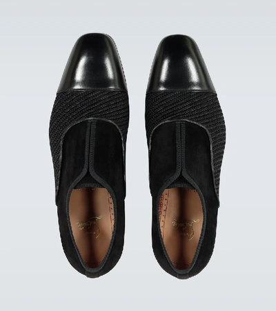 Shop Christian Louboutin Alpha Male Leather Derby Shoes In Black