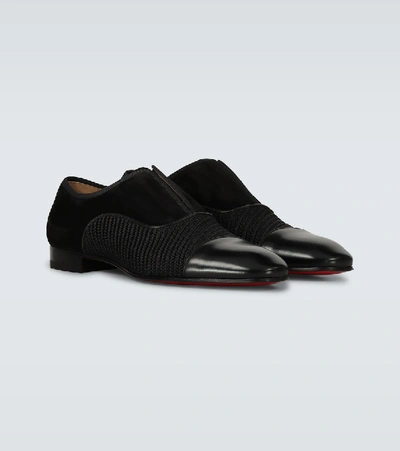 Shop Christian Louboutin Alpha Male Leather Derby Shoes In Black